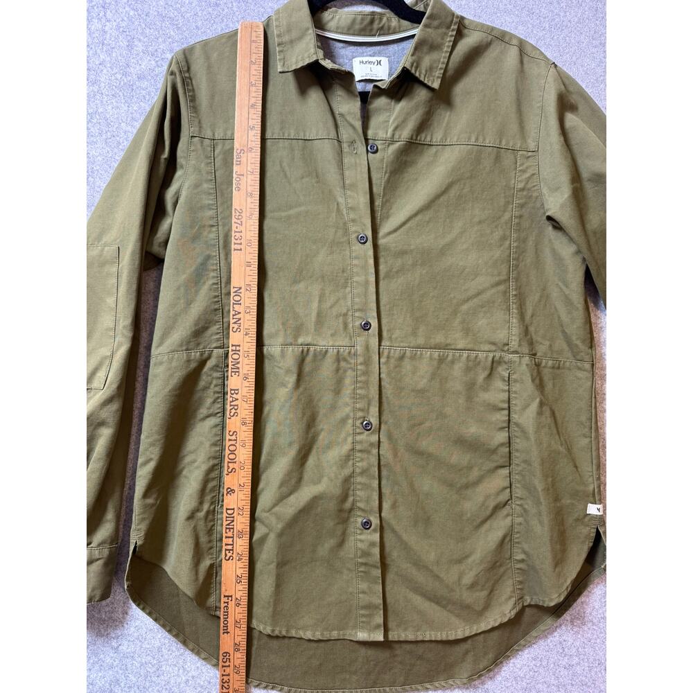 Hurley Olive Green Utility Overshirt Shirt Jacket Women's Large - Picture 8 of 11